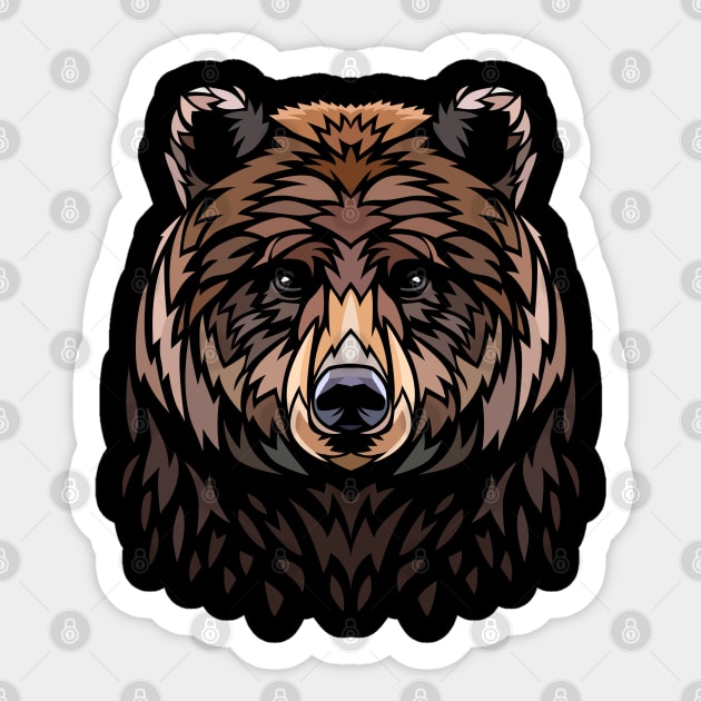 Tribal Bear Sticker by albertocubatas